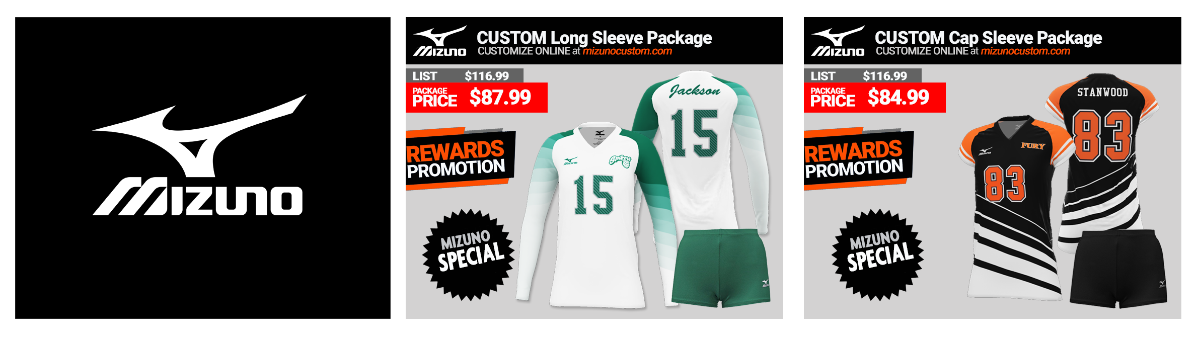 mizuno volleyball uniform packages