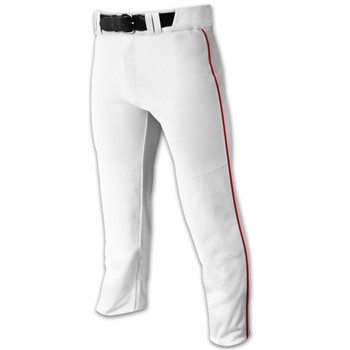 Red Pinstripe Baseball Pants Piped