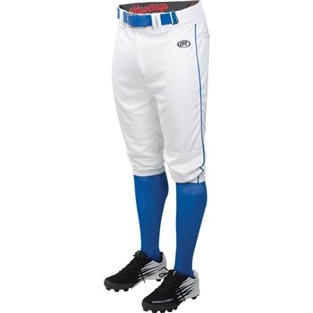 Champro Sports Triple Crown Open Bottom Baseball Pants with Pinstripes,  Youth Small, White with Scarlet Pinstripes 